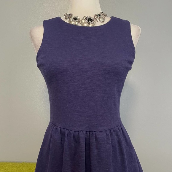 J Crew Blue Purple Knit Sleeveless Fit and Flare Dress XS - Picture 2 of 5